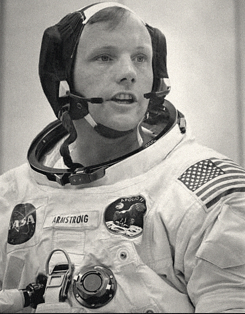 Neil Armstrong · retrato oficial Apollo 11 · NASA, 1969.